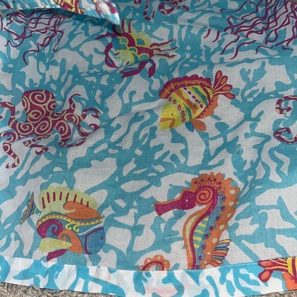 Gretchen Scott Notched Neck Tunic Aquatic Life  Medium ￼ - Picture 13 of 14